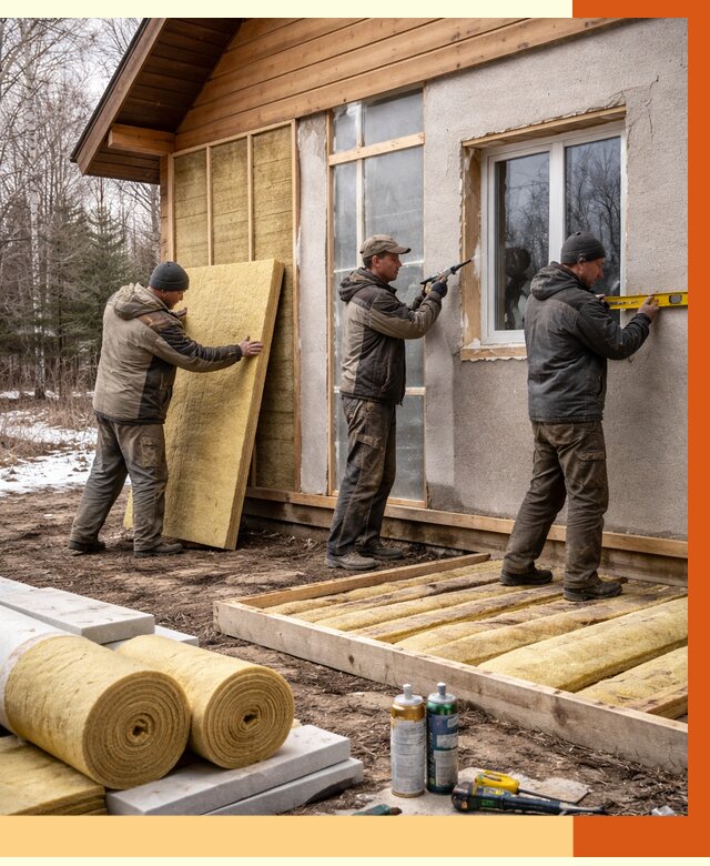 Утепление дачного дома в Ржеве от 4883 руб/м2 — недорого | ТепломастерРжв