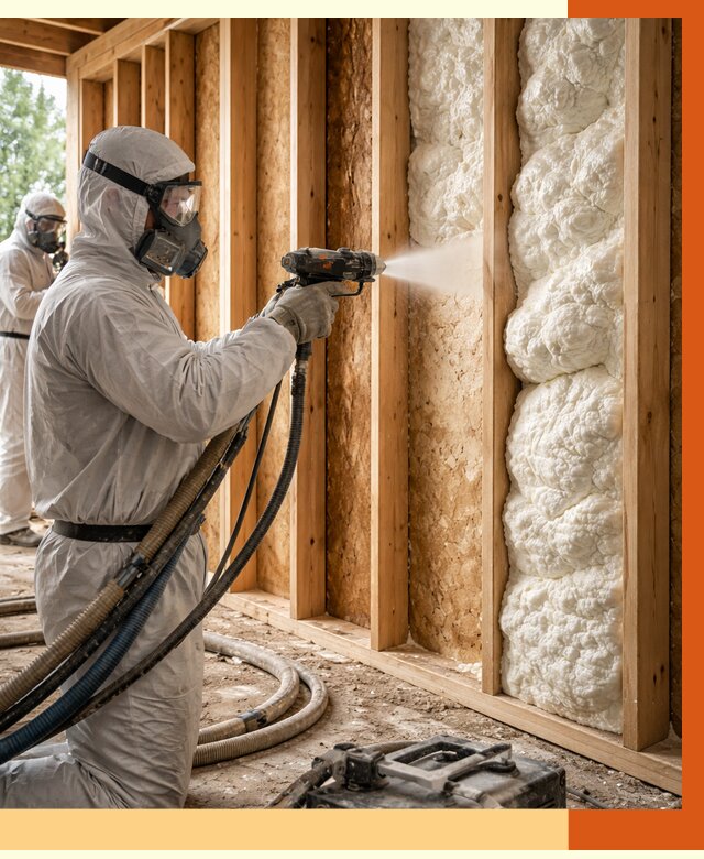 Утепление каркасного дома ППУ в Ржеве от 2878 руб./м2 — работа под ключ | ТепломастерРжв