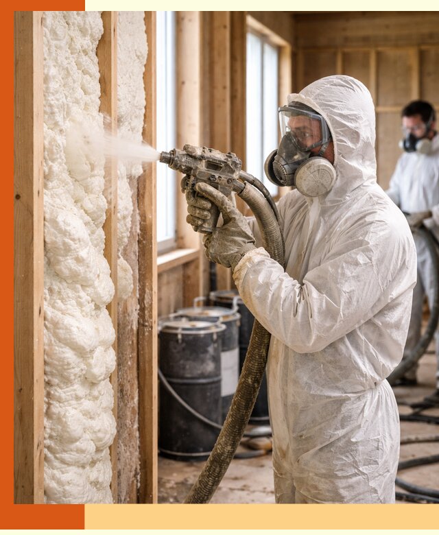 Утепление каркасного дома пенополиуретаном в Ржеве