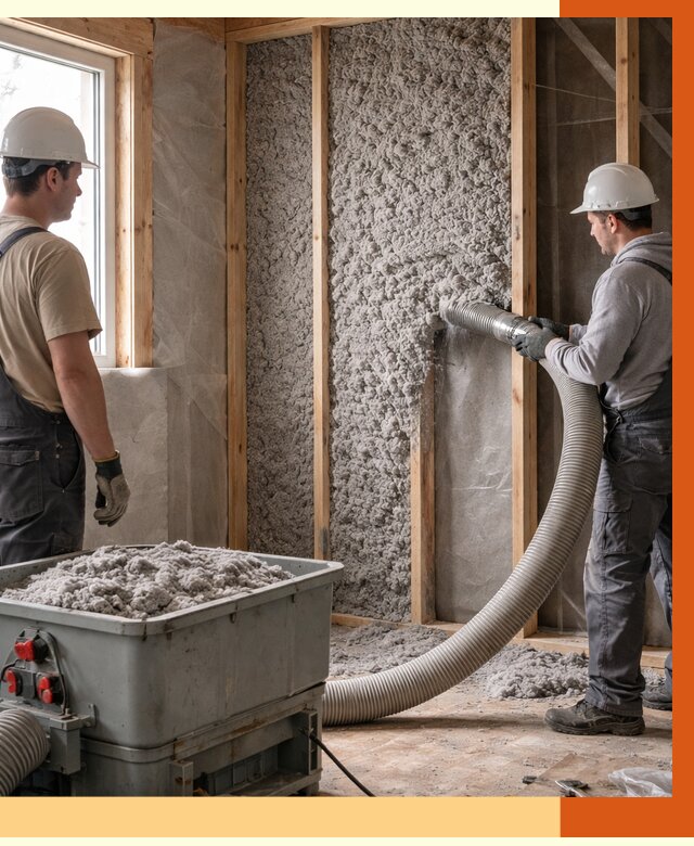 Утепление каркасного дома эковатой в Ржеве от 1850 руб. | ТепломастерРжв