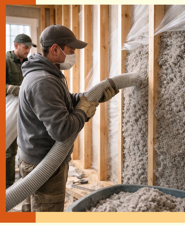 Утепление каркасного дома эковатой в Ржеве — качественно и надолго