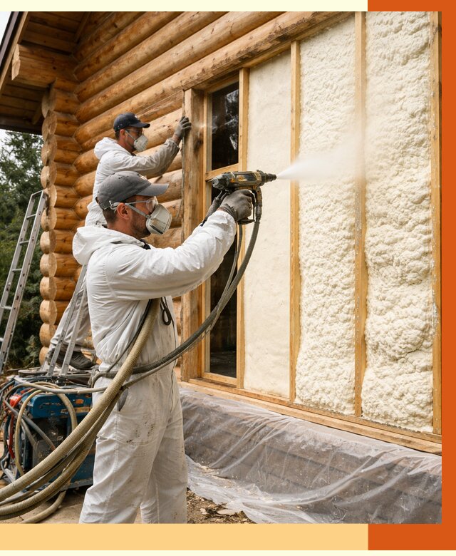 Утепление деревянного дома ППУ в Ржеве от 4317 руб/м2 | ТепломастерРжв — под ключ
