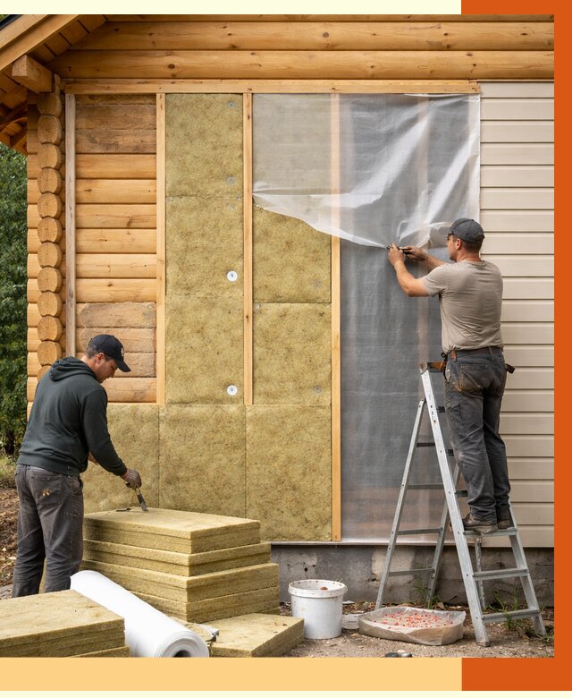 Утепление дома из бруса в Ржеве от 3855 руб./м2 — работы под ключ | ТепломастерРжв