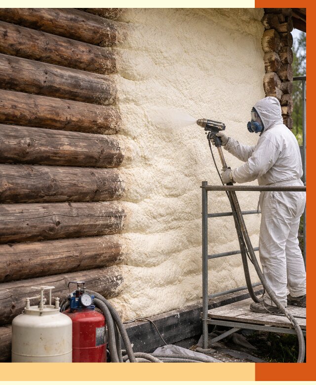 Утепление бревенчатого дома ППУ в Ржеве под ключ от 6424 руб. | ТепломастерРжв