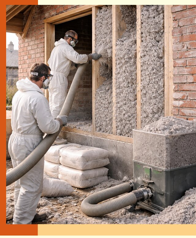 Утепление кирпичного дома эковатой в Ржеве