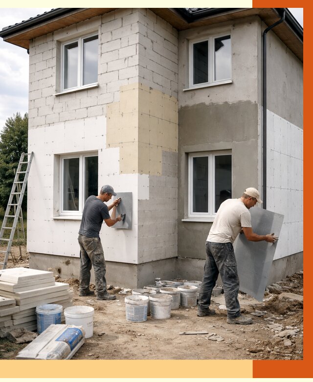 Утепление дома из газобетона в Ржеве от 4317 руб./м² — заказать у ТепломастерРжв