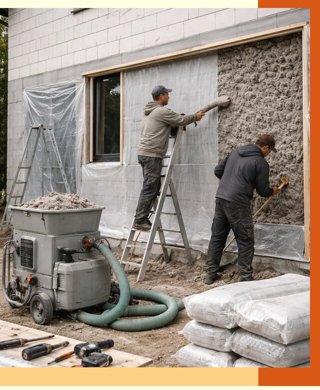 Утепление дома из газобетона эковатой в Ржеве от 4626 руб./м2 | ТепломастерРжв