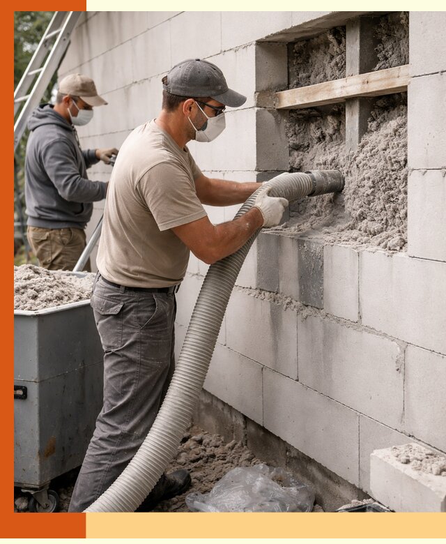 Утепление дома из газобетона эковатой в Ржеве