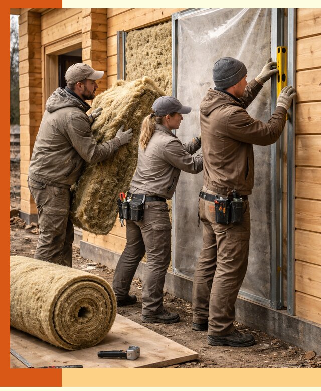 Утепление дома из двойного бруса в Ржеве качественно и надёжно