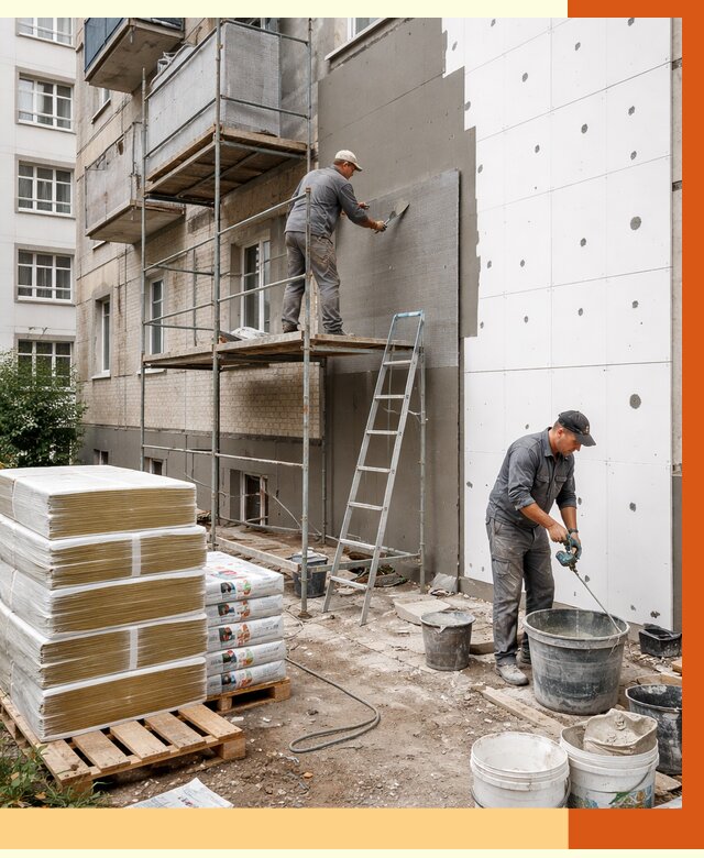 Утепление квартиры снаружи в Ржеве от 6322 руб/м2 под ключ | ТепломастерРжв