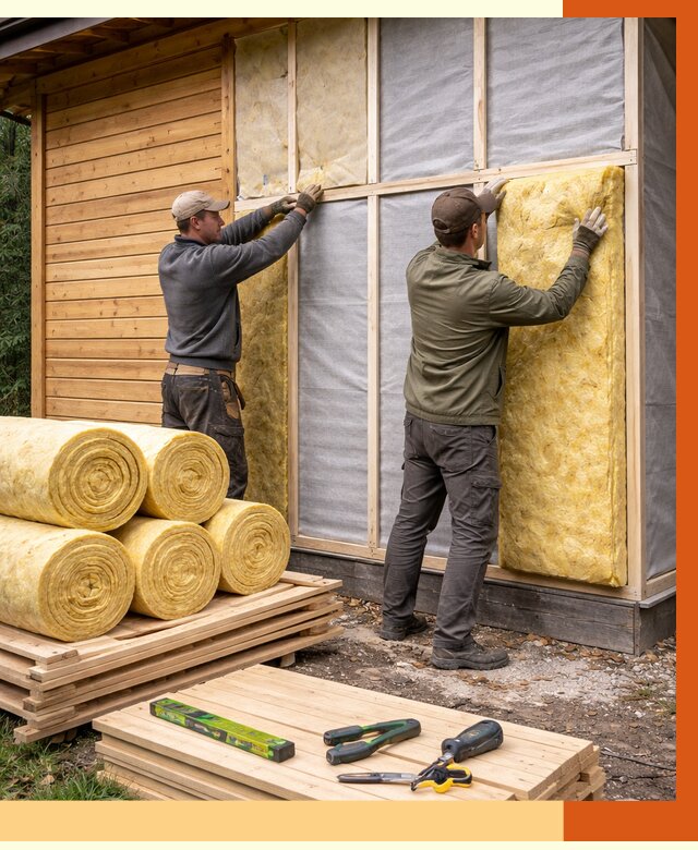 Утепление бани снаружи в Ржеве от 87372 руб. под ключ | ТепломастерРжв