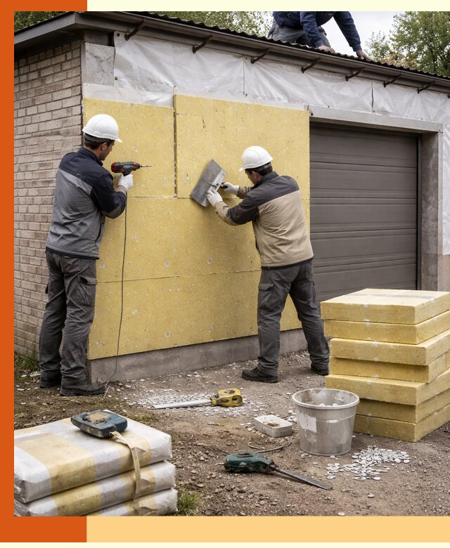 Утепление гаража снаружи в Ржеве качественно и надёжно