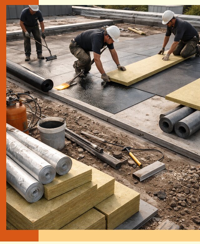 Утепление плоской крыши в Ржеве — надежная теплоизоляция и герметизация