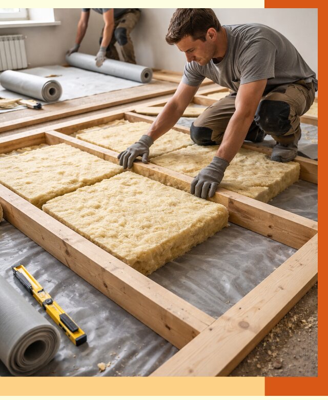 Утепление деревянного пола в Ржеве от 1542 руб./м2 под ключ | ТепломастерРжв