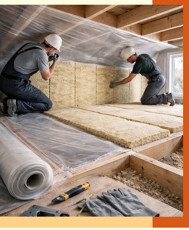 Утепление перекрытий в Ржеве от 2930 руб/м2 — утепление межэтажных и чердачных | ТепломастерРжв