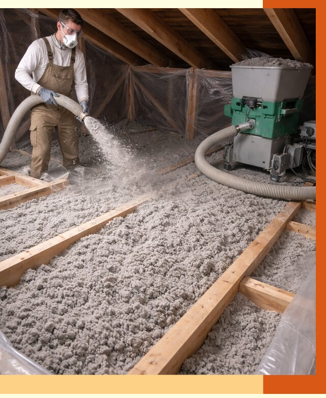 Утепление чердака эковатой в Ржеве от 1490 руб/м2 — заказать у ТепломастерРжв