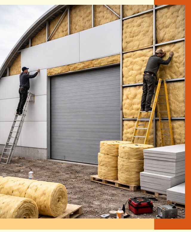 Утепление ангара пенополиуретаном в Ржеве от 7401 руб./м² — комплекс от ТепломастерРжв