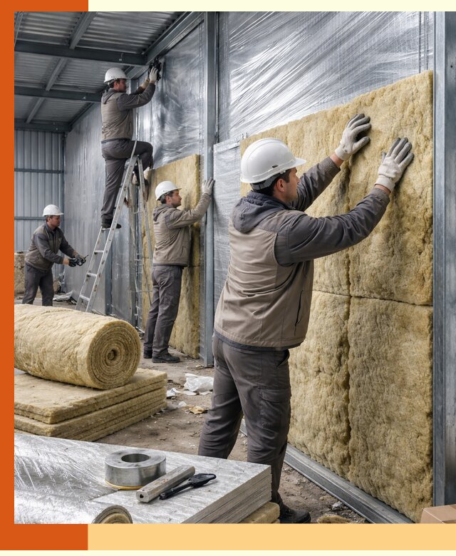 Утепление металлического склада в Ржеве: теплоизоляция и герметизация