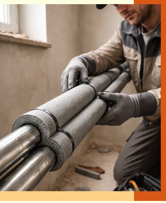 Утепление труб отопления в Ржеве от 2930 руб. за м² — услуги под ключ | ТепломастерРжв