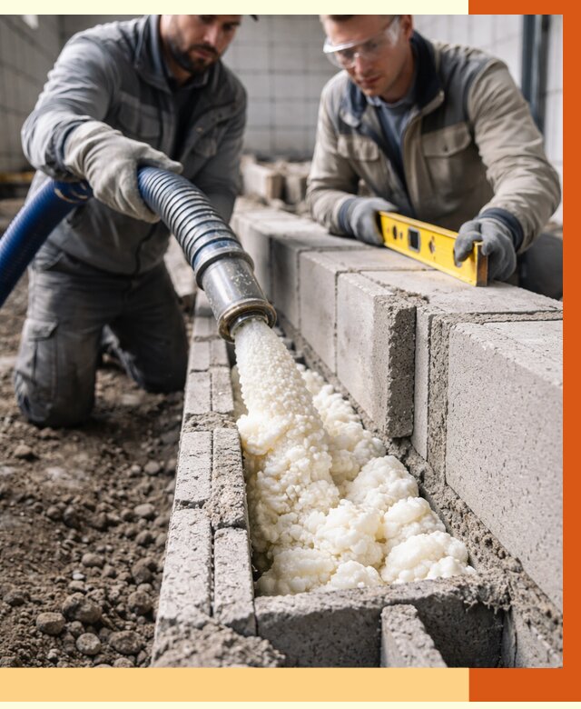 Заполнение колодцевой кладки ППУ в Ржеве от 4317 руб. за м2 | ТепломастерРжв