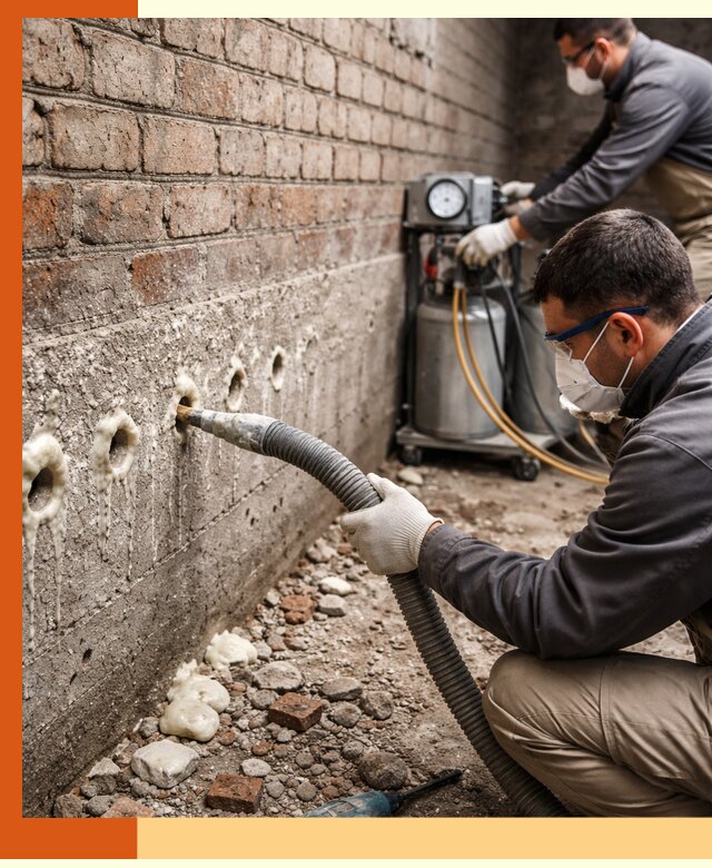 Заполнение колодцевой кладки ППУ в Ржеве быстро и герметично