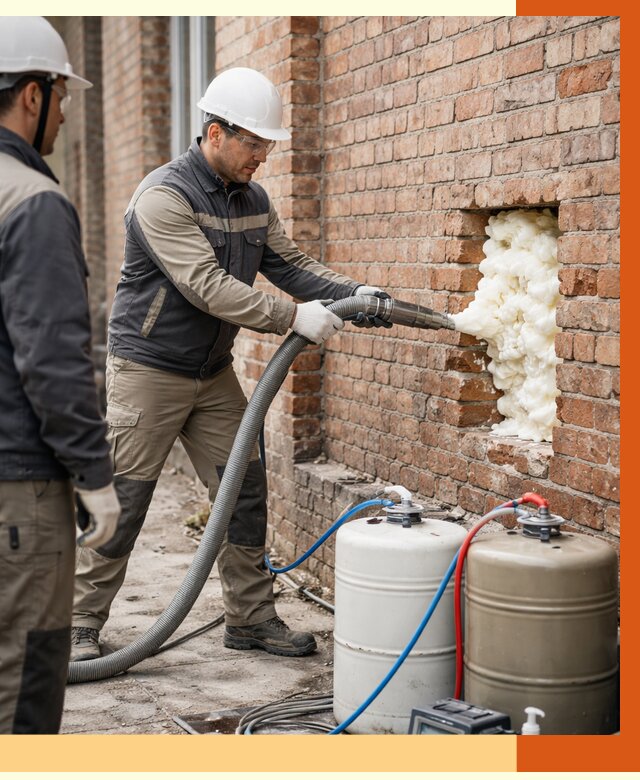 Заливка ППУ в пустоты кирпичной стены в Ржеве от 2827 руб. | ТепломастерРжв