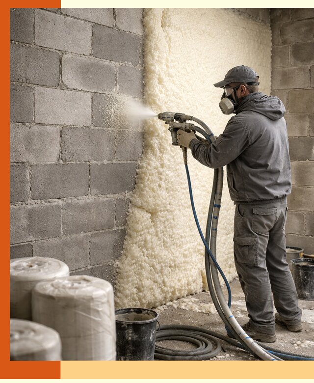 Утепление блочной стены ППУ в Ржеве качественно и надёжно