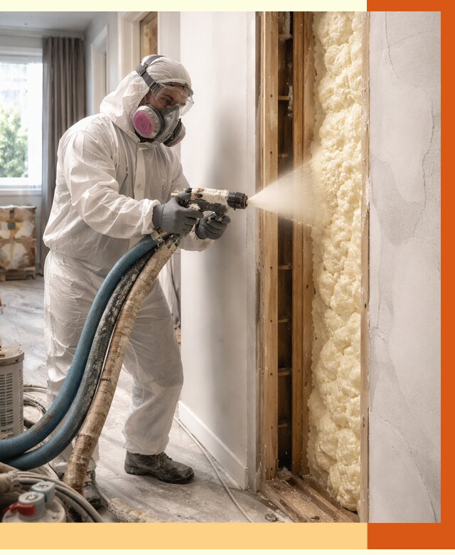 Межстеновое утепление ППУ в Ржеве от 2827 руб/м2 — межстенное утепление под ключ | ТепломастерРжв