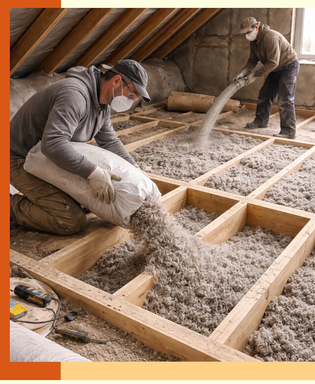 Заполнение полостей чердачного перекрытия в Ржеве качественно и надёжно