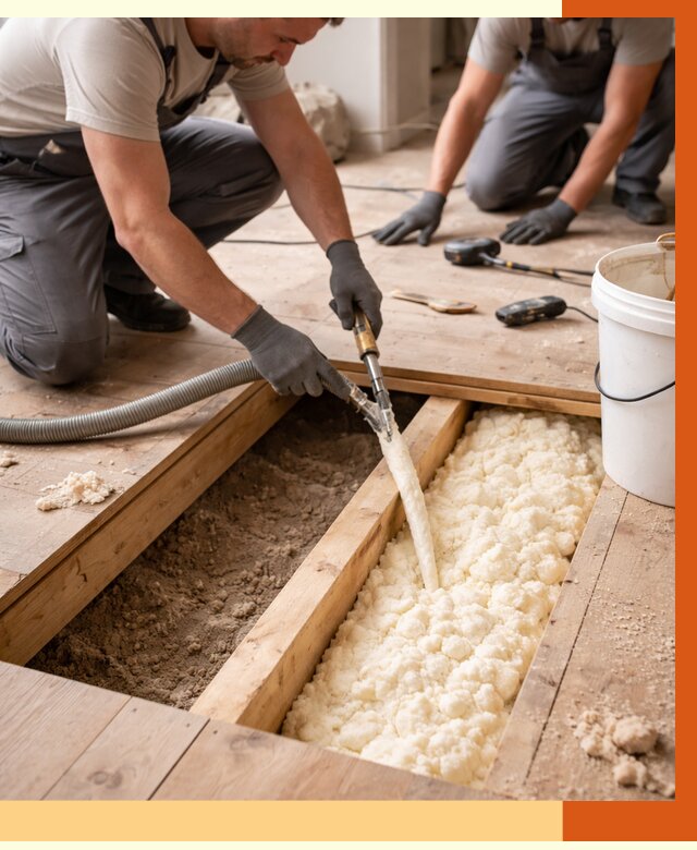 Заполнение пустот пола в Ржеве от 2775 руб. — утепление пустот пола под ключ | ТепломастерРжв