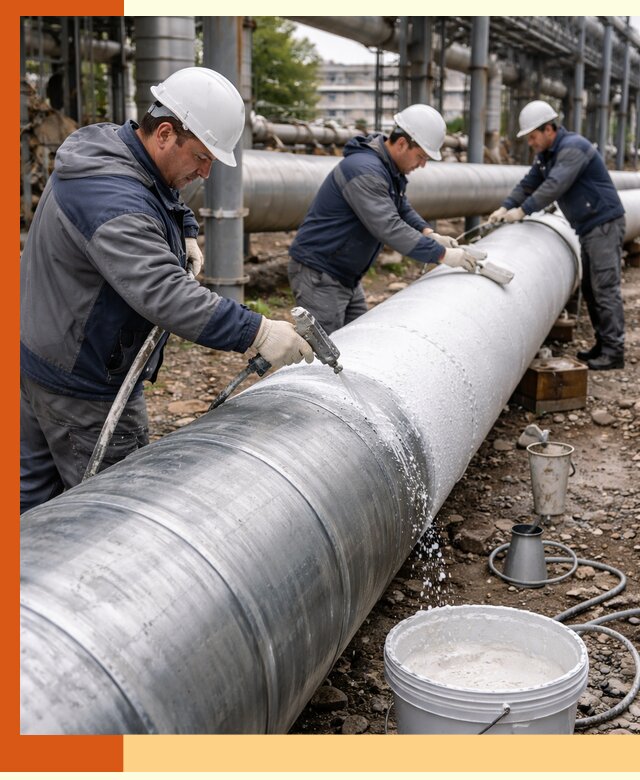 Утепление теплотрассы жидкой теплоизоляцией в Ржеве