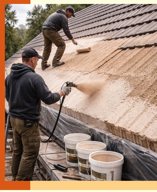 Утепление кровли жидкой пробкой в Ржеве для домов и зданий