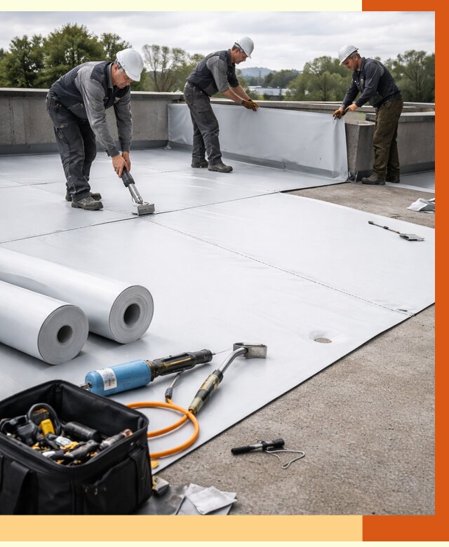 Гидроизоляция мембранной кровли в Ржеве от 7709 руб./м² — профессионально | ТепломастерРжв