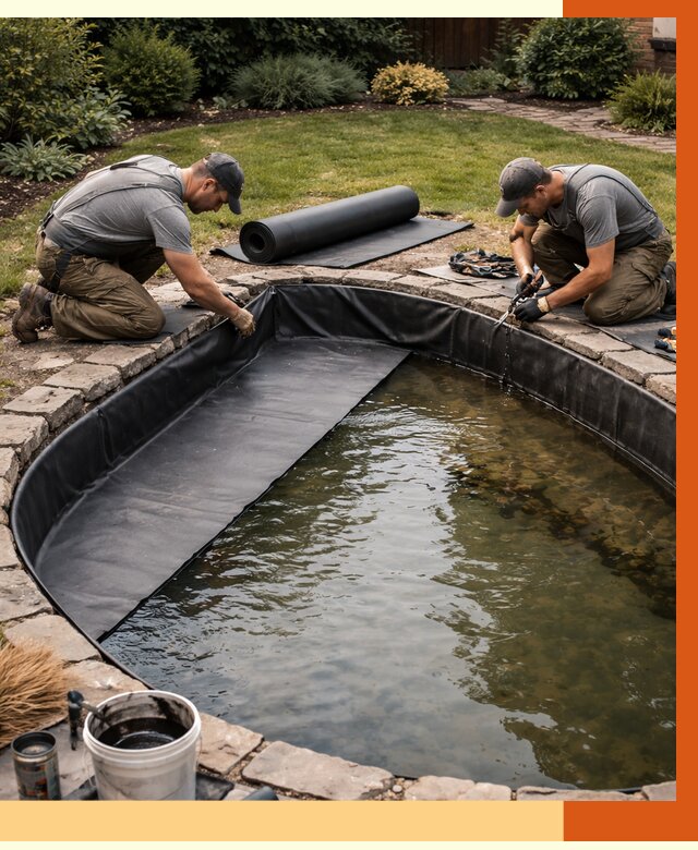 Гидроизоляция пруда в Ржеве от 15419 руб. под ключ | ТепломастерРжв профессионально