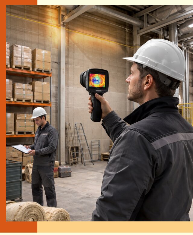 Тепловизионное обследование склада и выявление утечек в Ржеве