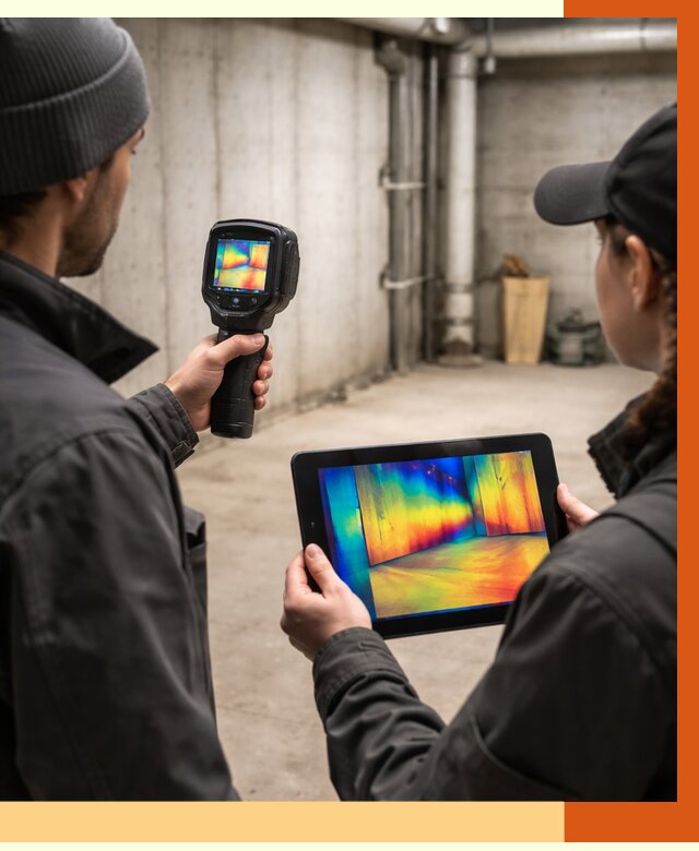 Тепловизионное обследование подвала в Ржеве от 4626 руб. — проверка гидроизоляции | ТепломастерРжв